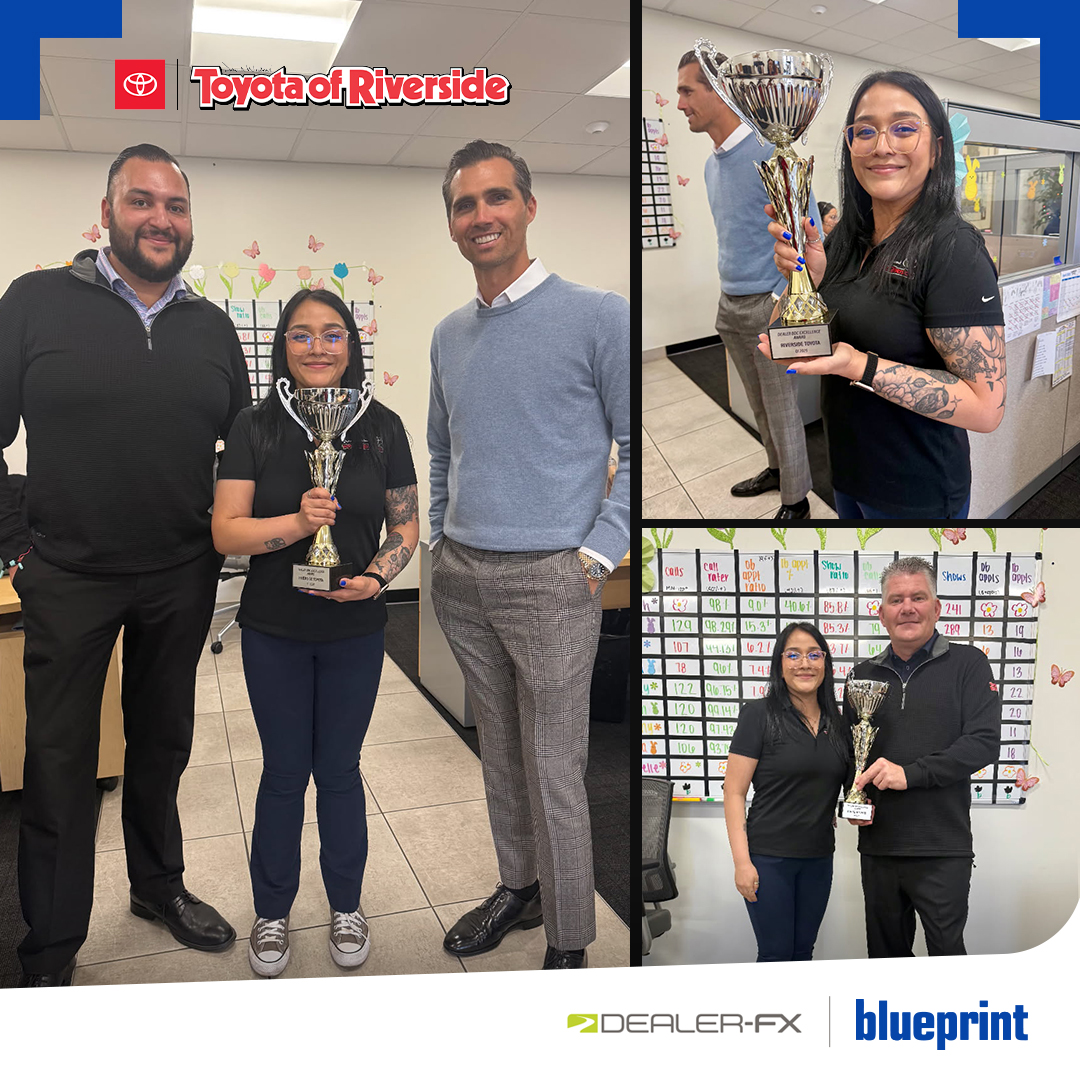 Dealer Award of Excellence presented to Toyota of Riverside team